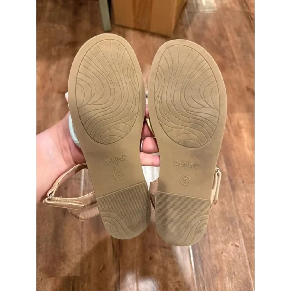 Cat & Jack Pastel Velcro Hook Flat Summer Sandals